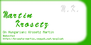 martin krosetz business card